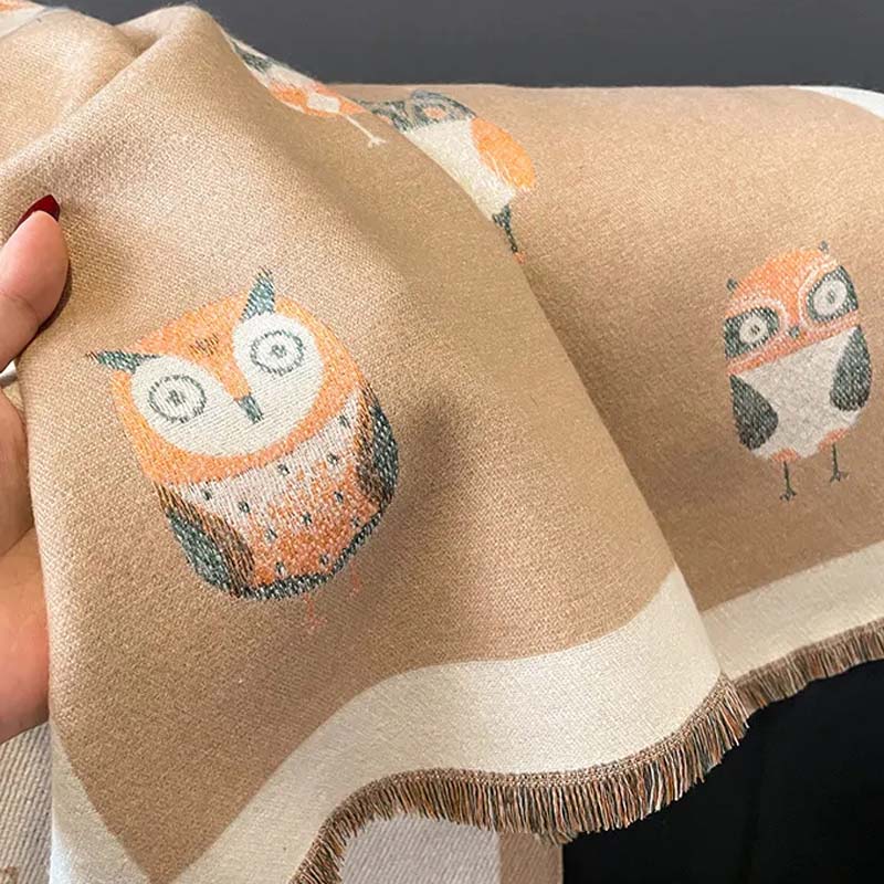 Casual Owl Print Scarf