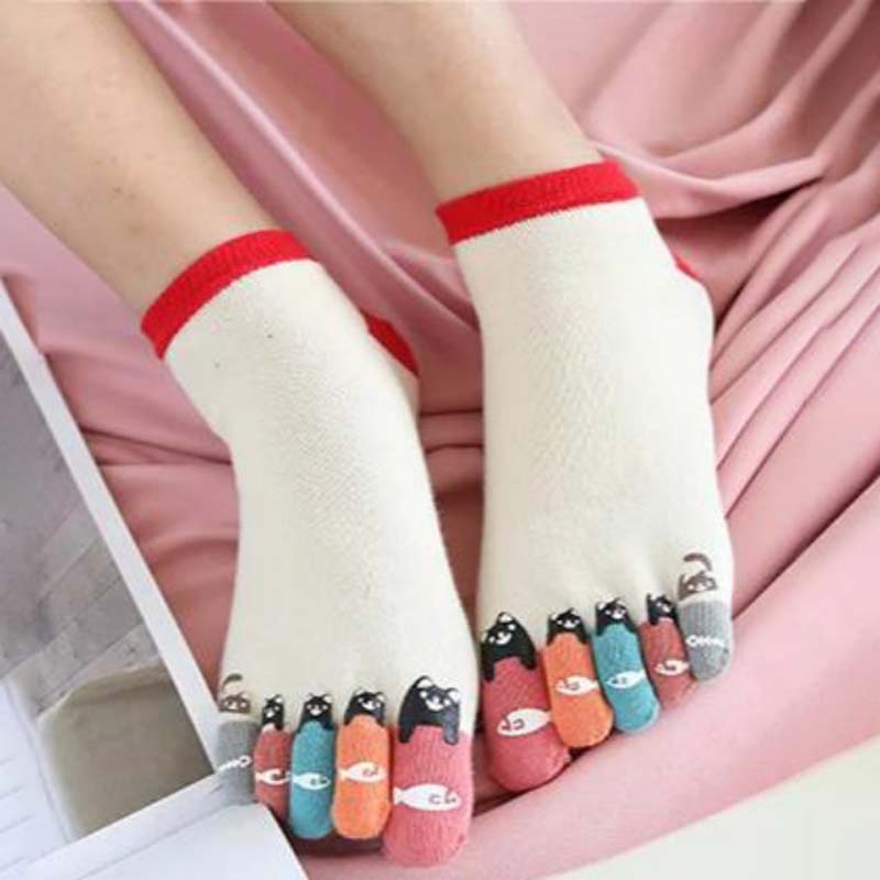 Cartoon 5 Finger Socks