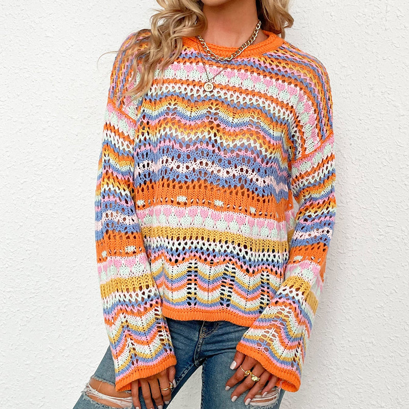 Colourful Striped Knit Sweater