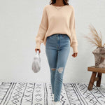 Casual Solid Colour Knit Sweater