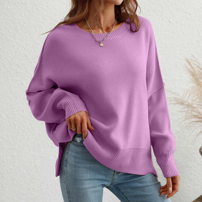 Casual Solid Colour Knit Sweater