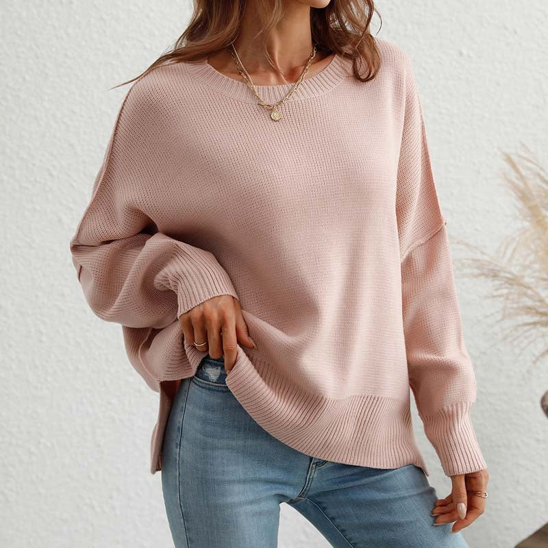 Casual Solid Colour Knit Sweater