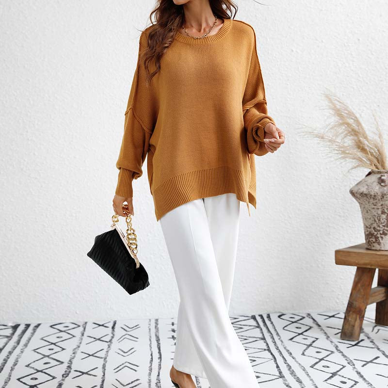 Casual Solid Colour Knit Sweater