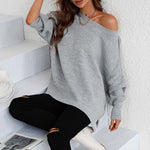 Casual Solid Colour Knit Sweater