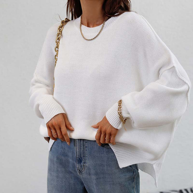 Casual Solid Colour Knit Sweater