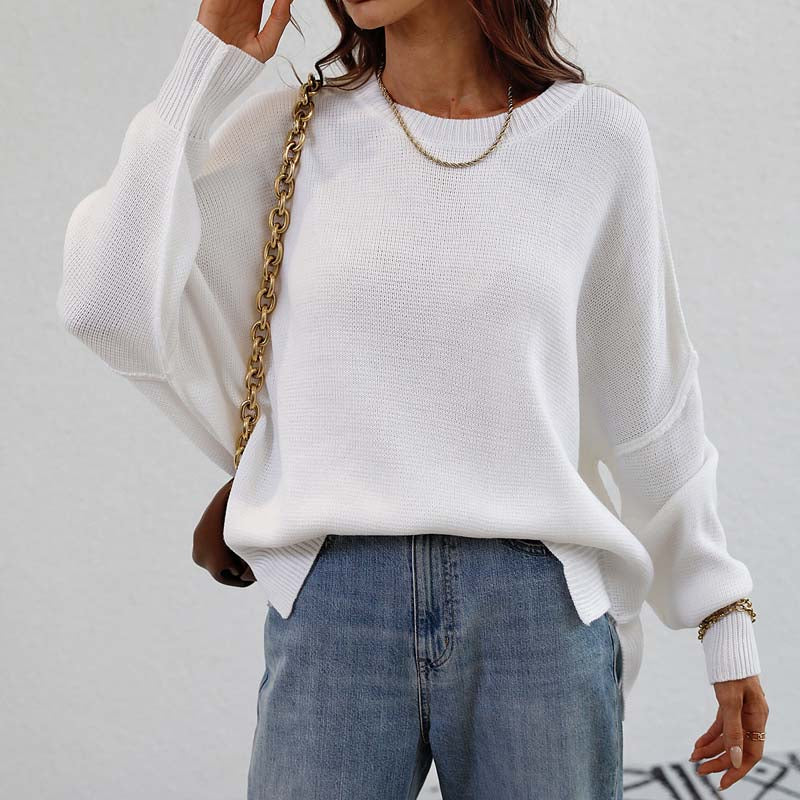 Casual Solid Colour Knit Sweater