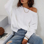 Casual Solid Colour Knit Sweater