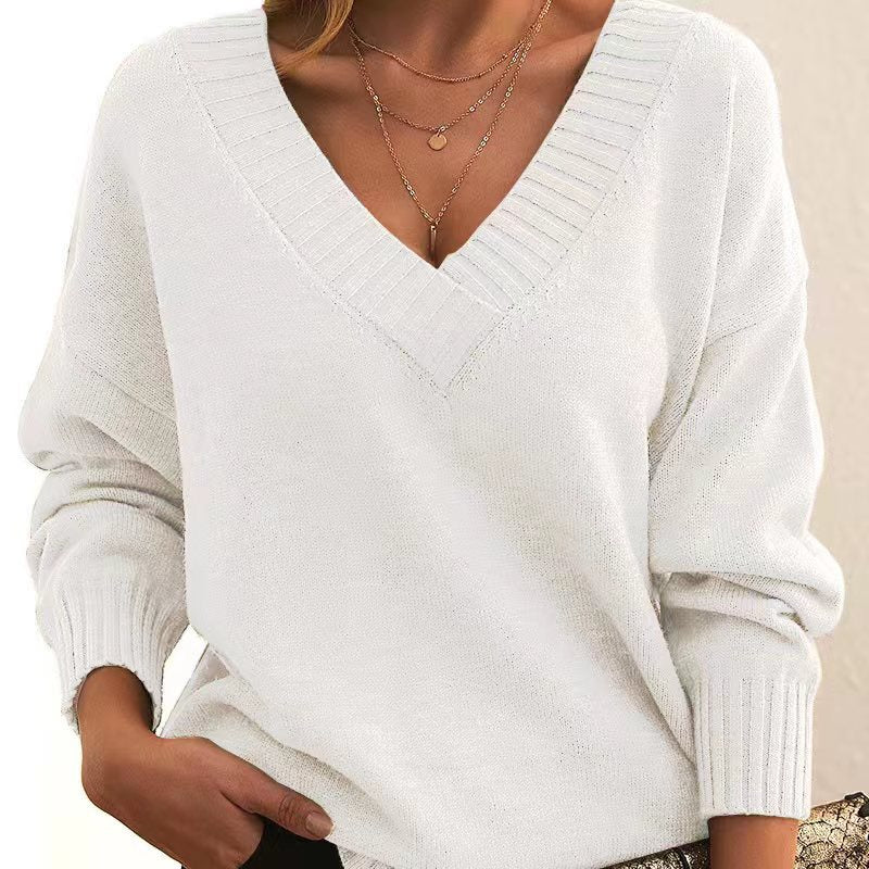 Casual Solid Colour Knit Sweater