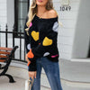 Heart Pattern Knit Sweater