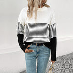 Casual Striped Knit Sweater