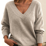 Casual Solid Colour Knit Sweater