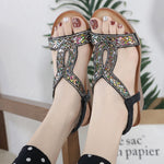 Rhinestone Wedge Sandals