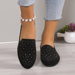 Rhinestone Embellished Flat Shoes