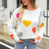 Heart Pattern Knit Sweater