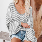 Casual Striped Knit Sweater