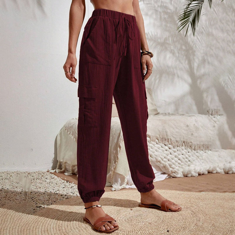 Solid Colour Casual Pants