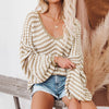 Casual Striped Knit Sweater