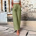 Solid Colour Casual Trousers