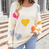 Heart Pattern Knit Sweater