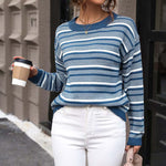 Casual Striped Knit Sweater