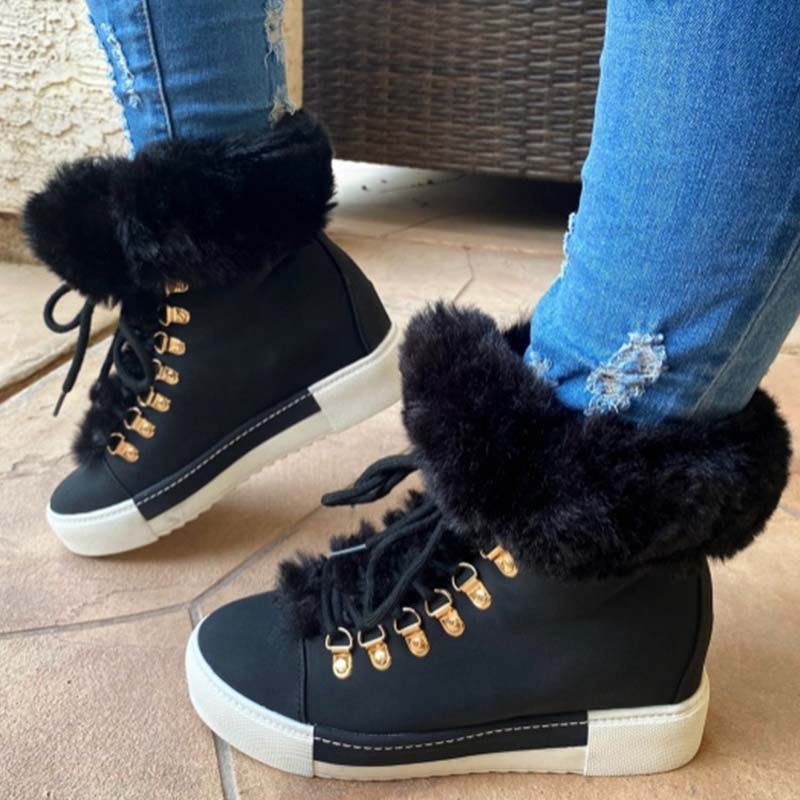 Warm Plush Platform Ankle Boots