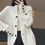 Casual Solid Colour Knitted Cardigan