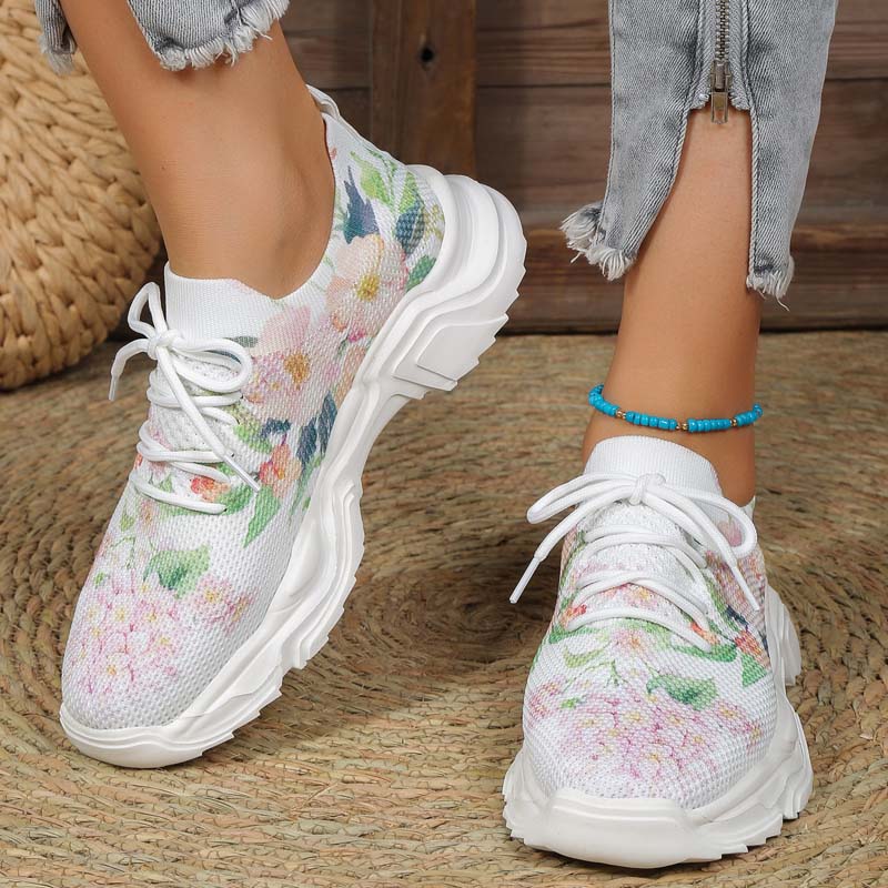 Floral Print Casual Sneakers