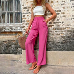 Solid Colour Casual Trousers