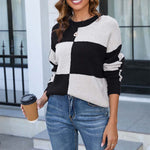 Casual Plaid Knit Sweater