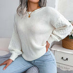 Casual Solid Colour Knit Sweater