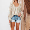 Casual Striped Knit Sweater