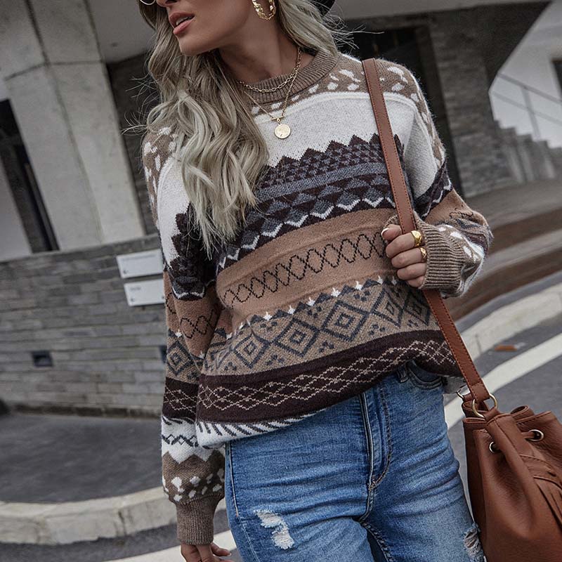 Vintage Geometric Knit Sweater