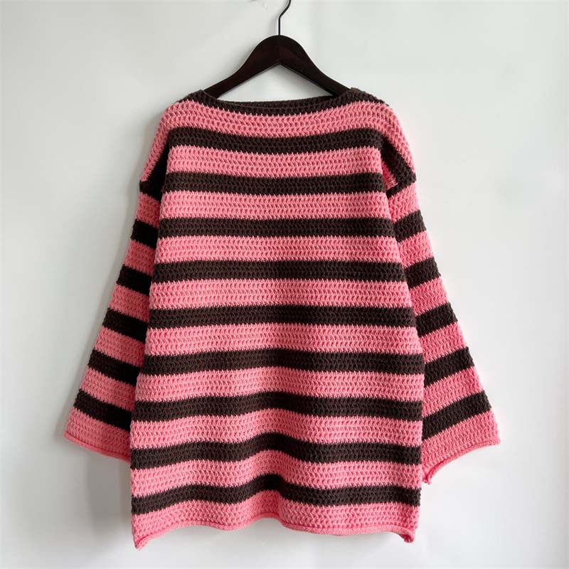 Casual Striped Knit Sweater