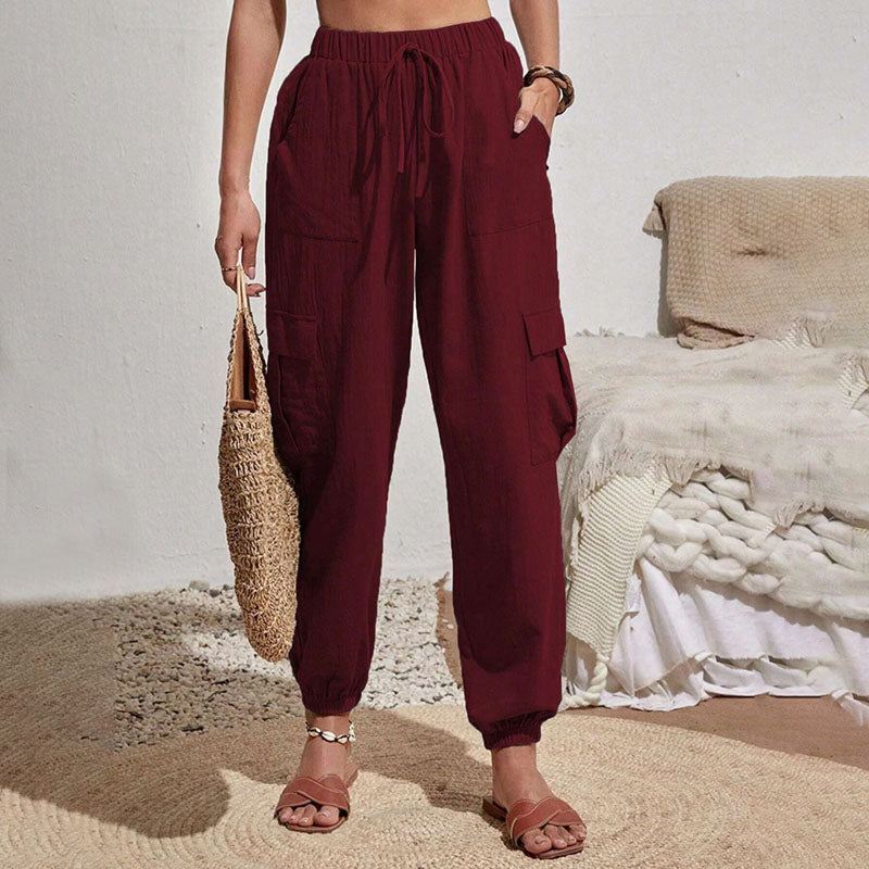 Solid Colour Casual Pants