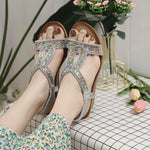 Rhinestone Wedge Sandals