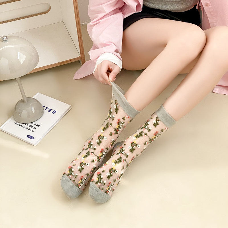 Breathable Floral Socks