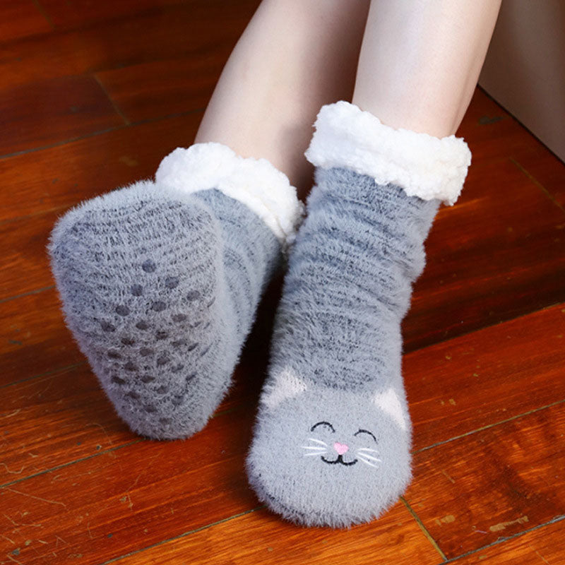 Cartoon Cat Plush Socks