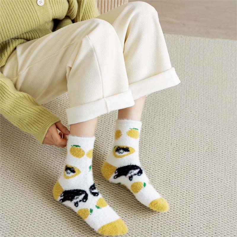 Cartoon Cat Plush Socks