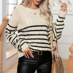 Vintage Striped Cable Sweater