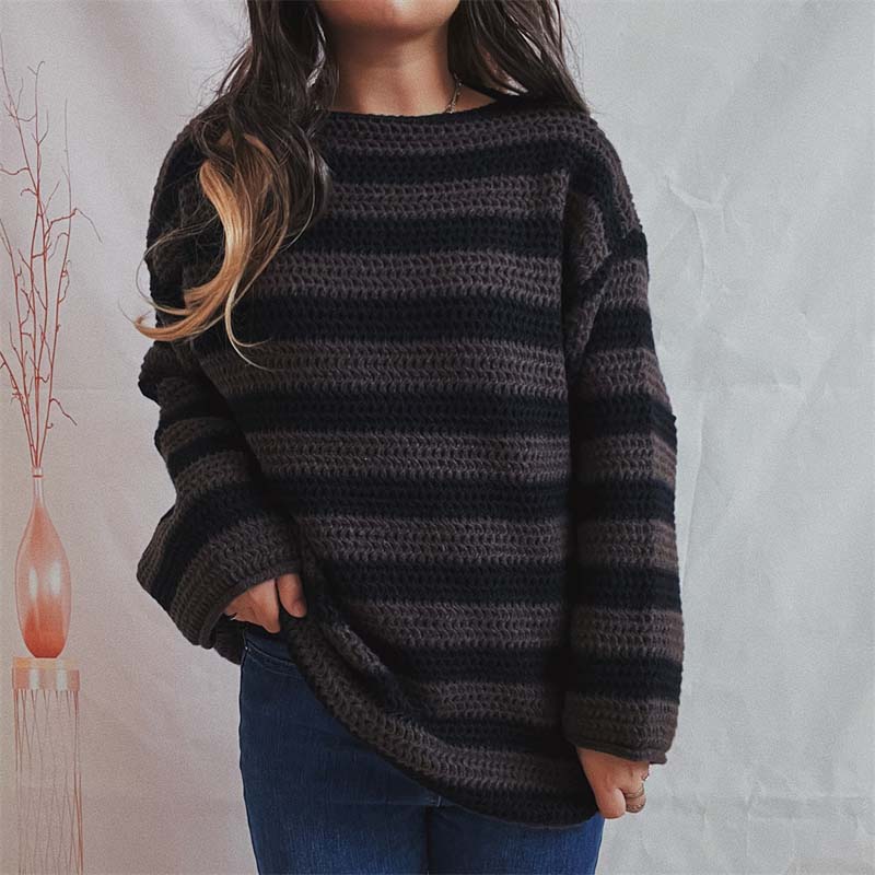 Casual Striped Knit Sweater