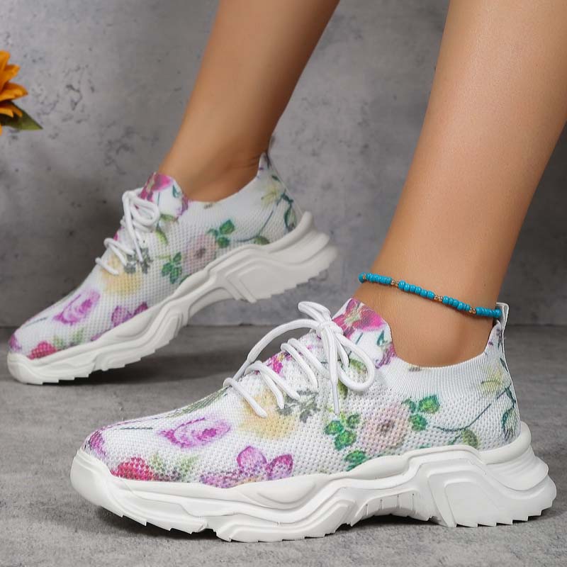 Floral Print Casual Sneakers