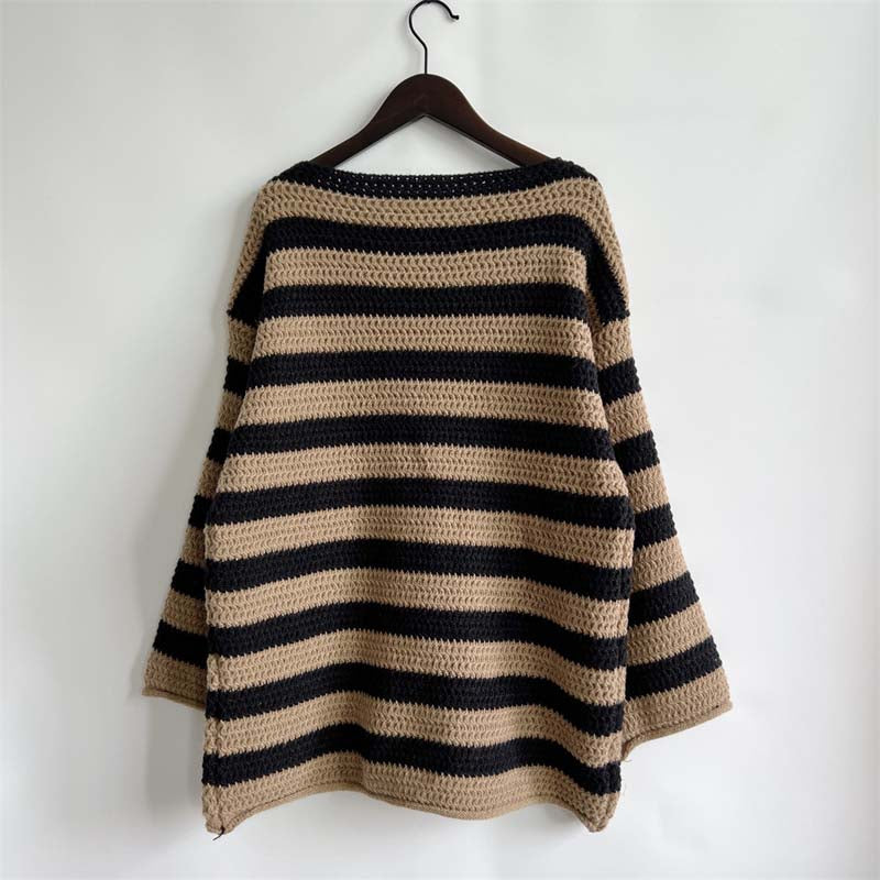 Casual Striped Knit Sweater