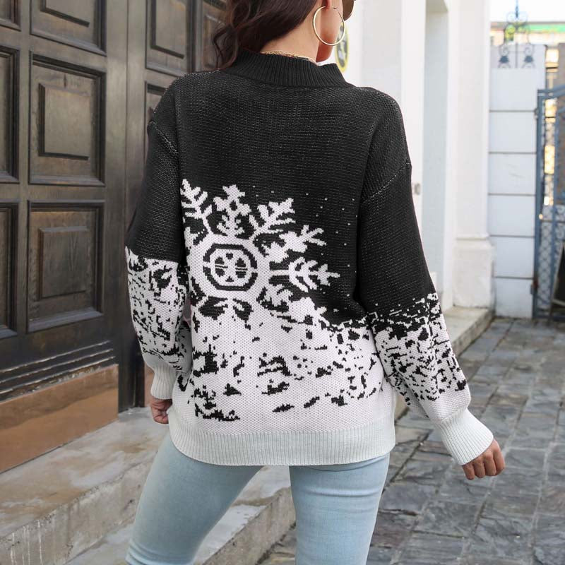 Snowflake Jacquard Christmas Sweater