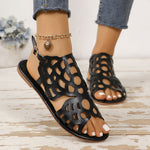 Ethnic Hollow Flat Sandals