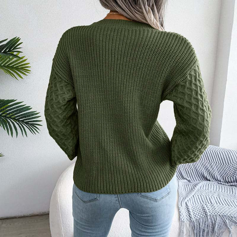 Casual Solid Colour Knit Sweater