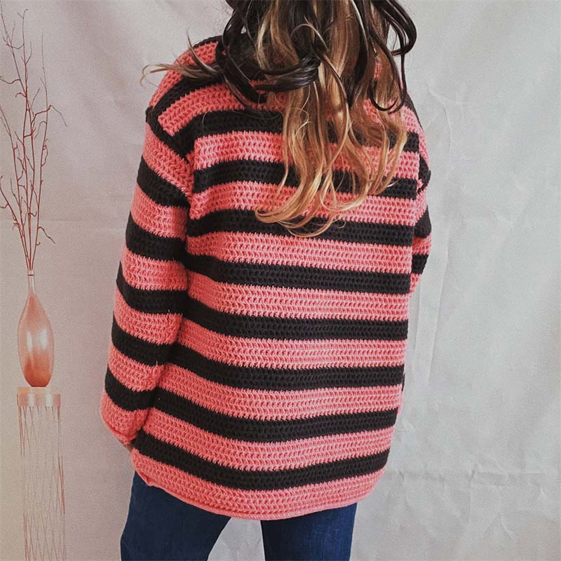 Casual Striped Knit Sweater