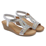 Rhinestone Wedge Sandals