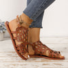 Ethnic Hollow Flat Sandals