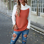 Casual Contrast Colour Sweater