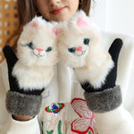 Cartoon Plush Warm Gloves